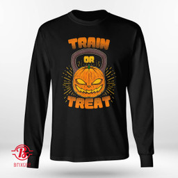 Train or Treat Pumpkin Kettlebell Gym Workout Halloween