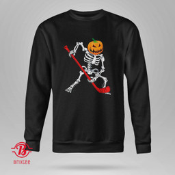 Skeleton Hockey Halloween Pumpkin