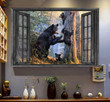 Bear 3D Window View Canvas Painting Art 3D Window View Fall In Love With Bears Family Framed Prints, Canvas Paintings Wrapped Canvas 8x10