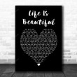 Sixx A M Life Is Beautiful Black Heart Song Lyric Music Art Print - Canvas Print Wall Art Home Decor