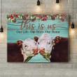 Inspirational & Motivational Wall Art Housewarming Gift This Is Us - Hereford Cow Canvas Print Farmhouse Decor
