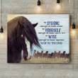 Inspirational & Motivational Wall Art Housewarming Gift Be Strong, Be Yourself, Be Wise - Horse Canvas Print Farmhouse Decor