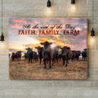 Inspirational & Motivational Wall Art Housewarming Gift At The End - Black Angus Cow Canvas Print Farmhouse Decor