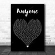 Justin Bieber Anyone Black Heart Decorative Art Gift Song Lyric Print - Canvas Print Wall Art Home Decor