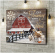 Housewarming Gifts Farmhouse Decor May Your Journey Always Lead You Home - Cattle and Barn Canvas Print Wall Art Home Decor