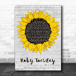 The Rolling Stones Ruby Tuesday Grey Script Sunflower Song Lyric Music Art Print - Canvas Print Wall Art Home Decor