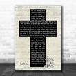 Newsboys Let It Go Music Script Christian Memorial Cross Song Lyric Print - Canvas Print Wall Art Home Decor