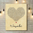 Little Mix Wasabi Vintage Heart Song Lyric Quote Music Art Print - Canvas Print Wall Art Home Decor