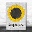 Post Malone & Swae Lee Sunflower Grey Script Sunflower Decorative Art Gift Song Lyric Print - Canvas Print Wall Art Home Decor