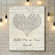 Billy Porter Hold Me In Your Heart Script Heart Song Lyric Art Print - Canvas Print Wall Art Home Decor