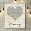 Bugzy Malone Moving Script Heart Song Lyric Art Print - Canvas Print Wall Art Home Decor