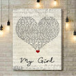 Dylan Scott My Girl Script Heart Song Lyric Quote Music Art Print - Canvas Print Wall Art Home Decor