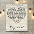 My Girl The Temptations Script Heart Song Lyric Art Print - Canvas Print Wall Art Home Decor