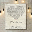 Celine Dione The Power Of Love Script Heart Song Lyric Art Print - Canvas Print Wall Art Home Decor