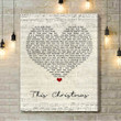 Picture This This Christmas Script Heart Song Lyric Art Print - Canvas Print Wall Art Home Decor