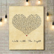 The Silencers Walk With The Night Vintage Heart Song Lyric Art Print - Canvas Print Wall Art Home Decor
