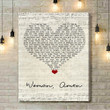 Dierks Bentley Woman, Amen Script Heart Song Lyric Quote Music Art Print - Canvas Print Wall Art Home Decor