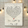 Debby Boone You Light Up My Life Script Heart Song Lyric Art Print - Canvas Print Wall Art Home Decor