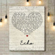 Incubus Echo Script Heart Song Lyric Art Print - Canvas Print Wall Art Home Decor