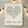 George Ezra Hold My Girl Script Heart Song Lyric Art Print - Canvas Print Wall Art Home Decor
