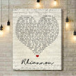 Rhiannon Fleetwood Mac Script Heart Song Lyric Art Print - Canvas Print Wall Art Home Decor