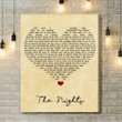 Avicii The Nights Vintage Heart Song Lyric Art Print - Canvas Print Wall Art Home Decor