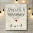 Yes Onward Script Heart Song Lyric Art Print - Canvas Print Wall Art Home Decor