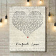 Paul Carrack Perfect Love Script Heart Song Lyric Art Print - Canvas Print Wall Art Home Decor