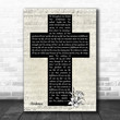 Josh Baldwin Evidence Music Script Christian Memorial Cross Song Lyric Art Print - Canvas Print Wall Art Home Decor
