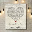 Barry Manilow Somewhere In The Night Script Heart Song Lyric Art Print - Canvas Print Wall Art Home Decor