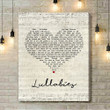 Yuna Lullabies Script Heart Song Lyric Art Print - Canvas Print Wall Art Home Decor