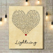 Lucy Spraggan Lightning Vintage Heart Song Lyric Art Print - Canvas Print Wall Art Home Decor
