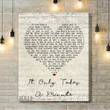 Take That It Only Takes A Minute Script Heart Song Lyric Art Print - Canvas Print Wall Art Home Decor