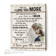 Personalized Photo Valentine's Day Gifts I Love You More Anniversary Wedding Present - Customized Canvas Print Wall Art Home Decor