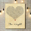 Shawn Mendes The Weight Vintage Heart Song Lyric Art Print - Canvas Print Wall Art Home Decor