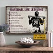 Personalized Graduation Gifts Baseball Life Lessons - Customized Canvas Print Wall Art Home Decor