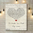 Garth Brooks To Make You Feel My Love Script Heart Song Lyric Art Print - Canvas Print Wall Art Home Decor