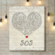 Arctic Monkeys 505 Script Heart Song Lyric Quote Music Art Print - Canvas Print Wall Art Home Decor