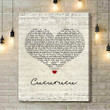Nick Mulvey Cucurucu Script Heart Song Lyric Art Print - Canvas Print Wall Art Home Decor