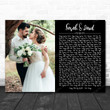 Customized Anniversary Gift Landscape Rectangle Full Side Wedding Photo Any Song Black Lyric Art Print - Personalized Canvas Print Wall Art Home Decor