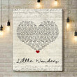 Rob Thomas Little Wonders Script Heart Song Lyric Art Print - Canvas Print Wall Art Home Decor