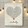 Tracy Chapman Subcity Script Heart Song Lyric Art Print - Canvas Print Wall Art Home Decor