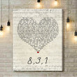 Lisa Stansfield 8,3,1 Script Heart Song Lyric Art Print - Canvas Print Wall Art Home Decor