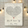 Andy Grammer Don't Give Up On Me Script Heart Song Lyric Art Print - Canvas Print Wall Art Home Decor
