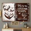 Personalized Valentine's Day Gifts Deer Couple Wood Best Anniversary Wedding Gifts - Customized Canvas Print Wall Art Home Decor