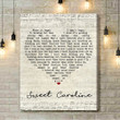 Neil Diamond Sweet Caroline Script Heart Song Lyric Music Art Print - Canvas Print Wall Art Home Decor