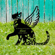 Customized Floral Cat Memorial Metal Sign In Loving Memory Of Sympathy Garden Decor Cat With Wings Signs Outdoor Signs Garden Stake