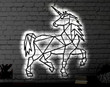 Geometric Unicorn LED Metal Art Sign Light up Unicorn Metal Sign Multi Colors Unicorn Sign Metal Unicorn Home Decor
