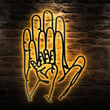 Family Hands Metal Wall Art Led Metal Sign Housewarming Gift Family Line Art Family Lover Decoration Idea
