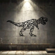 T-rex Dinosaur Metal Wall Art Sculpture With Lights Geometric Wall Art Wall Decor Modern Home Decor or Loft Wall Art T-rex Dinosaur